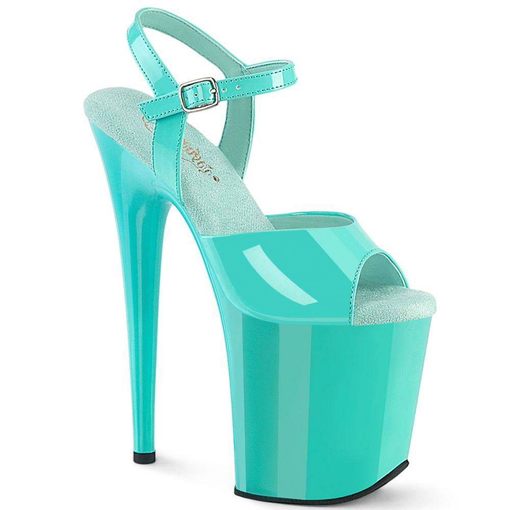 Pleaser - FLAMINGO809 Sandale à bride à la cheville, Pole dance chaussures - Bleu Product image